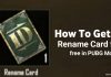 How to get a Rename card for free in PUBG Mobile