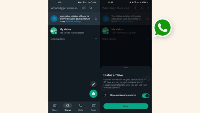 Archive feature for WhatsApp Business